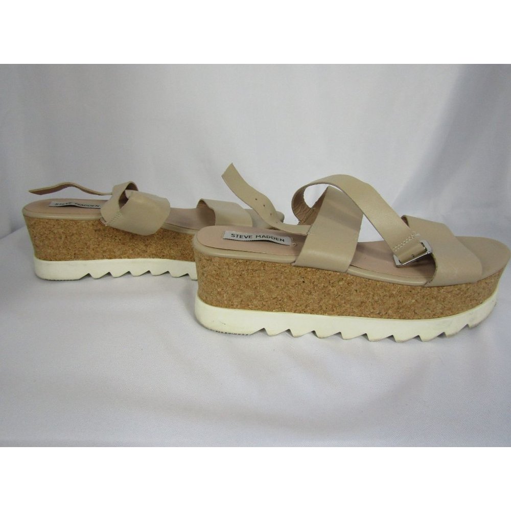 Women's Summer Sandal Steve Madden Light Brown Platform Krista Size 9 - Picture 6 of 10